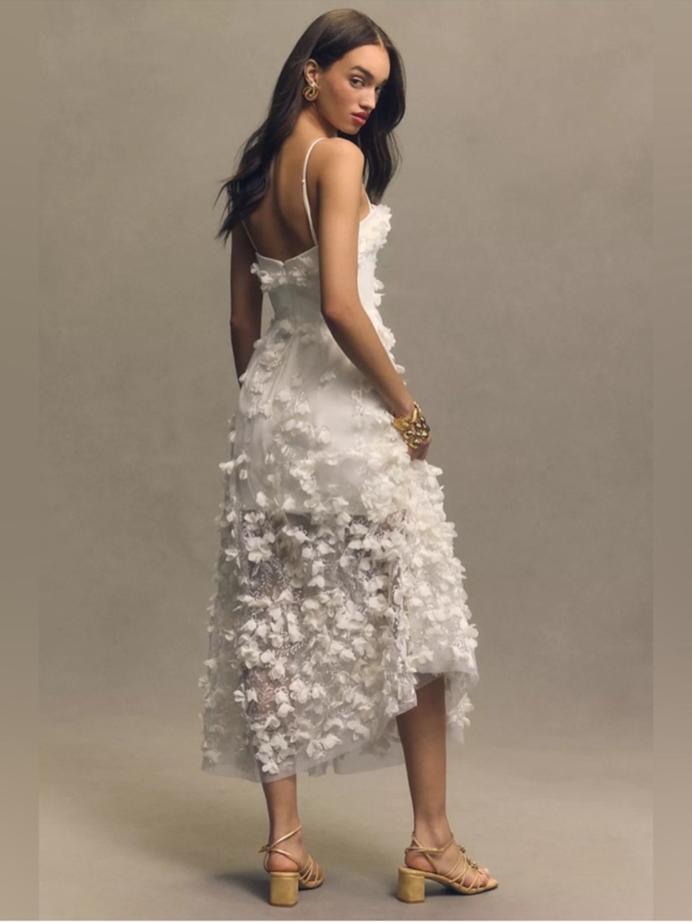 Helsi
Audrey Square-Neck Floral Appliqué Sheer Midi Dress Anthropologie BHLDN - Picture 1 of 13